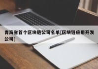 青海省首个区块链公司名单[区块链应用开发公司]