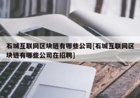 石城互联网区块链有哪些公司[石城互联网区块链有哪些公司在招聘]